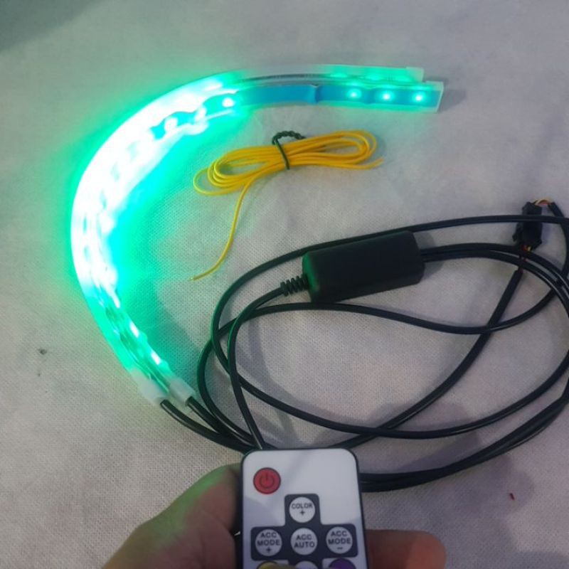 Lampu Alis RGB Drl Flexibel Slim RGB Remote Rubah Warna 30 Cm