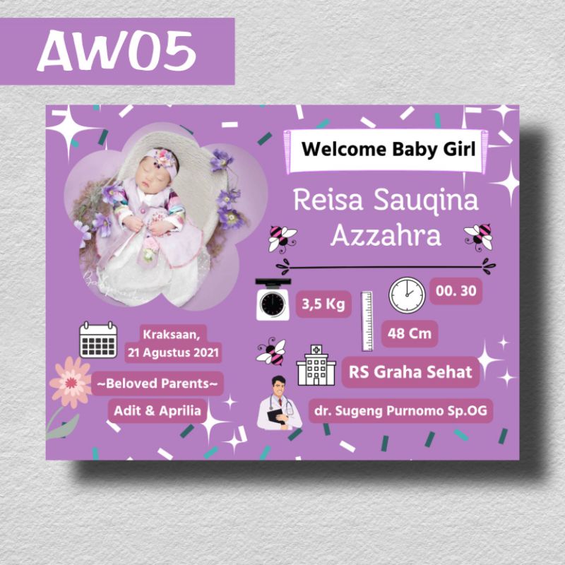 [Soft File] Desain biodata bayi , Kado ulangtahun, dekorasi rumah-4