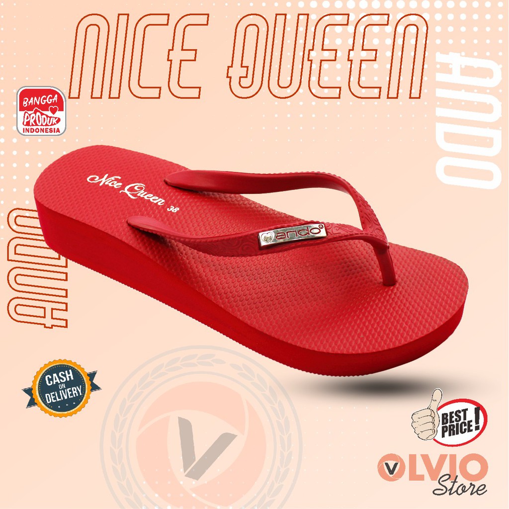 Ando NICE QUEEN - Sandal Wedges Fashion  Wanita Dewasa Ando Original
