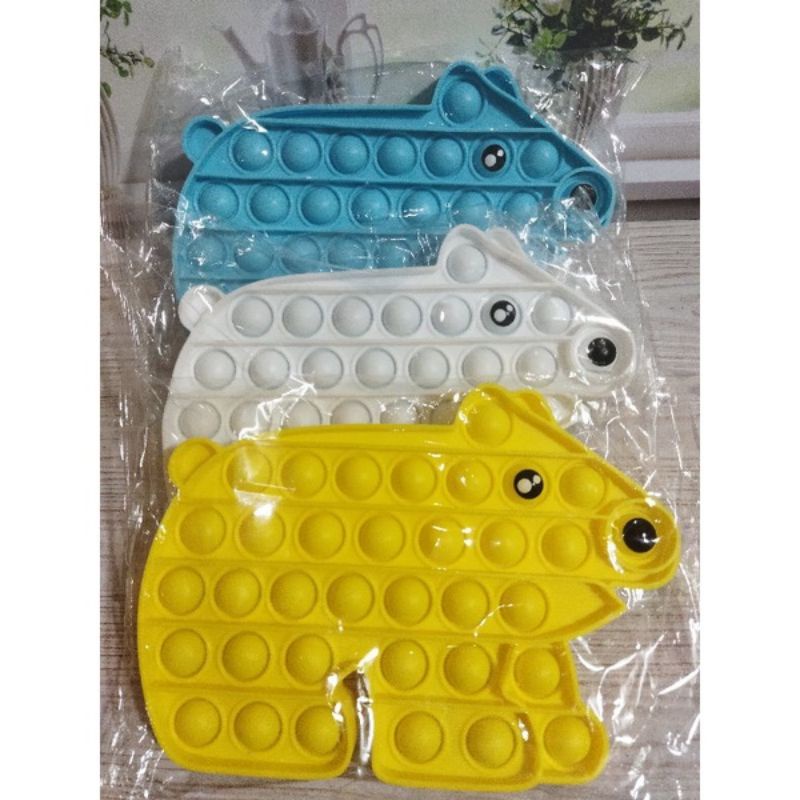 POP IT RAINBOW FIDGET TOYS Mainan Anak Edukasi Murah Pop Its Unicorn New Fidget Push Bubble Kids Kid-BERUANG BESAR