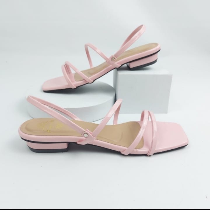 Sandal Heels Tali Belakang Wanita Kekinian Hak 3cm NESANH - CITRA