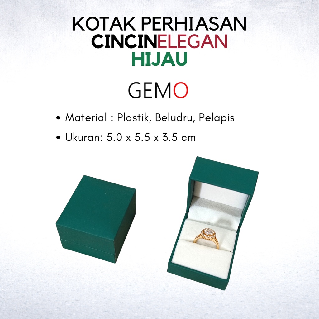 Kotak Perhiasan Elegan Hijau Set , Box Cincin, Kalung, Gelang, Anting, Liontin, Tempat Jewelry Murah, Unik, Lucu untuk Tempat Wadah Seserahan / Akad Pernikahan / Hantaran Tunangan Harga Paling Cocok untuk Aksesoris Emas Berlian/ Perak Permata