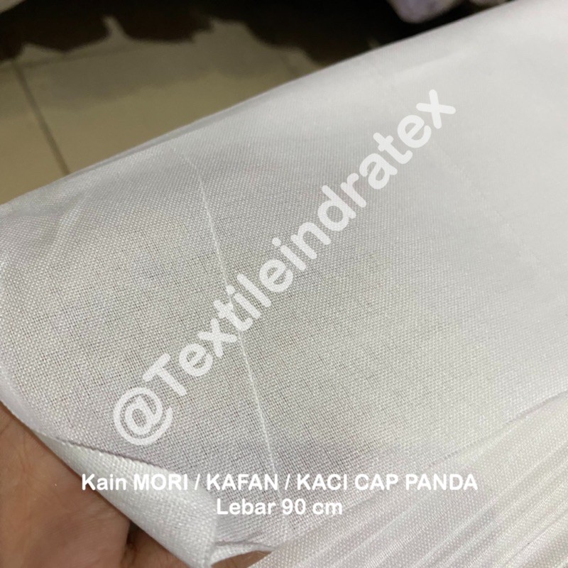 ( per setengah meter ) KAIN KAFAN MORI craft blacu belacu tipis putih CAP PANDA LB 90 CM BAHAN LAPISAN TAS KERAJINAN TANGAN