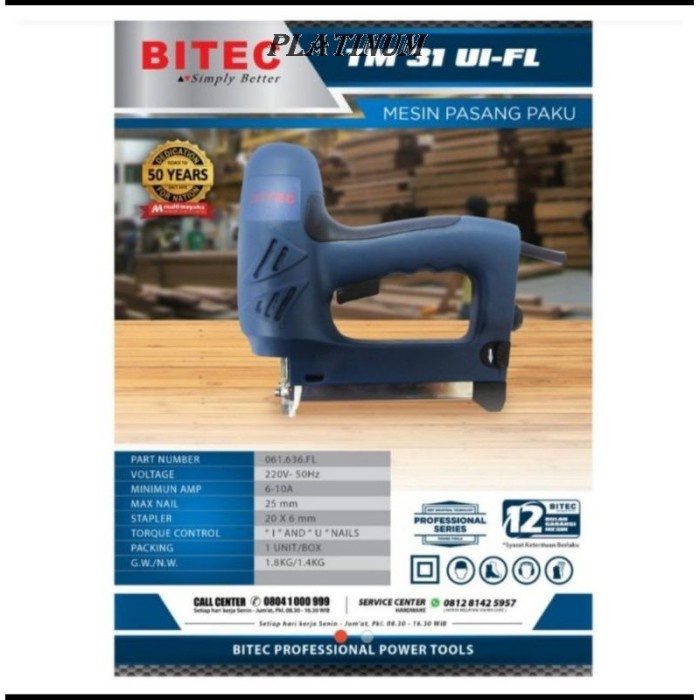 READY *NEWS* paku tembak 2 in 1 bitec tm31 paku tembak listrik bitec