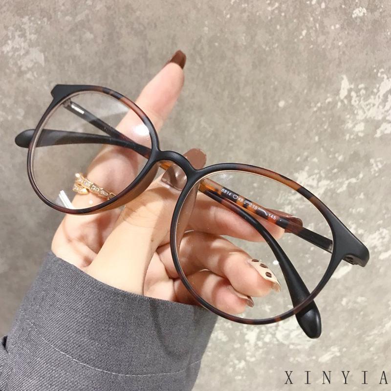 【Bayar di tempat】Kacamata Korea Wanita Kacamata Anti Radiasi Wanita Fashion retro flat Eyeglasses