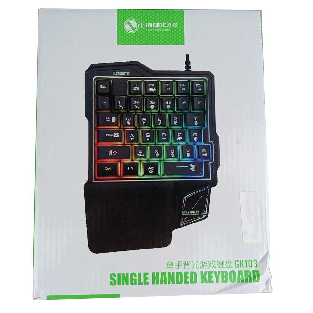 LIMEIDE Single Hand Gaming Keyboard RGB 35 Keys - GK103 ( Al-Yusi )