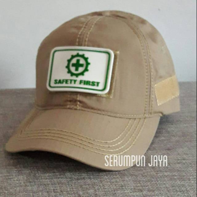 TOPI SAFETY FIRST - K3 - TOPI VELCRO TAN + PATCH