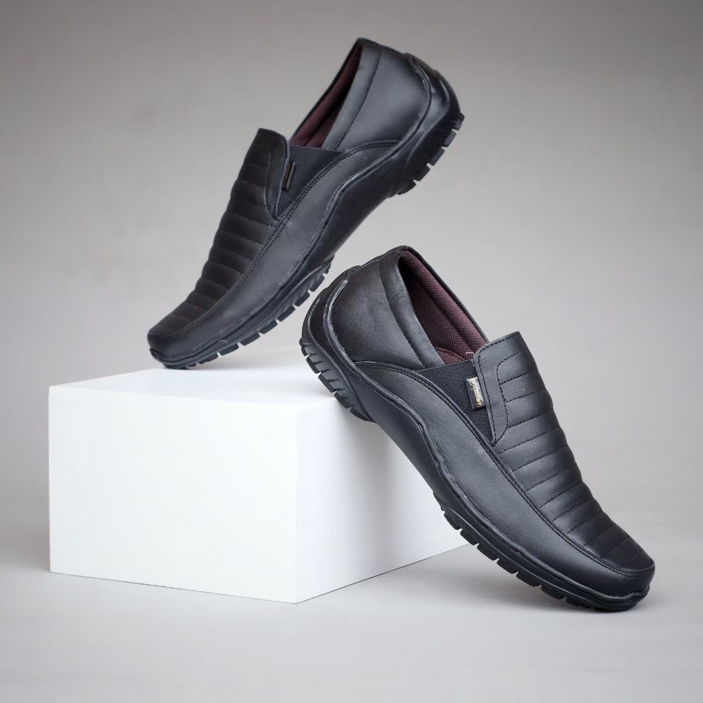 RIONZ PARMA BLACK Sepatu Pantofel Pria Resmi Oxford Tali Hitam Casual Formal Pantofel boots Kuliah Kondangan Kerja Guru JY4001