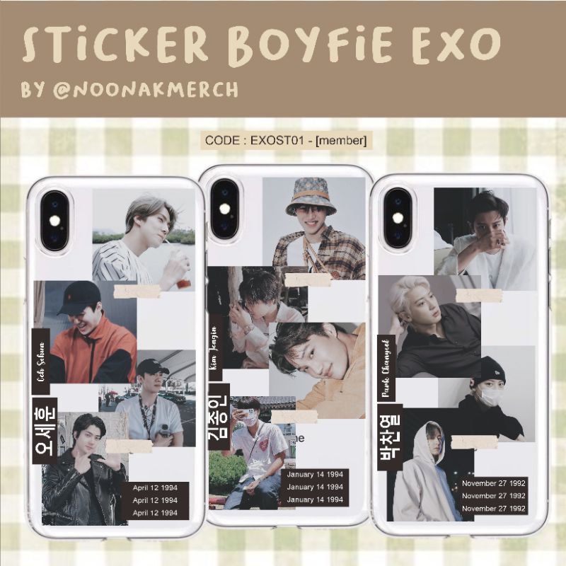 

[Minimal pembelian 10.000 bisa mix produk lain] EXO boyfriend sticker case EXO SUHO XIUMIN MINSEOK LAY YIXING BAEKHYUN CHEN JONGDAE CHANYEOL D.O KYUNGSOO KAI JONGIN SEHUN