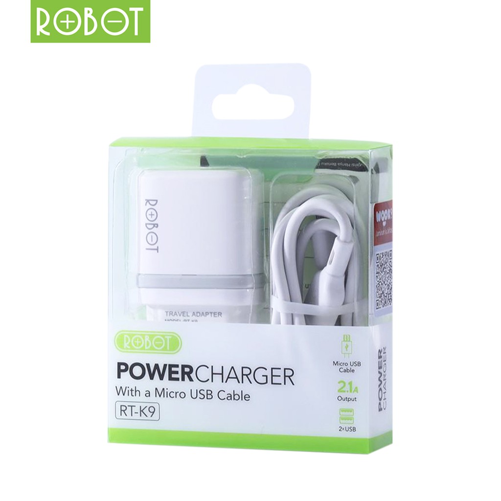 Robot Charger RT-K9 12W With Micro USB Cable 2.1A