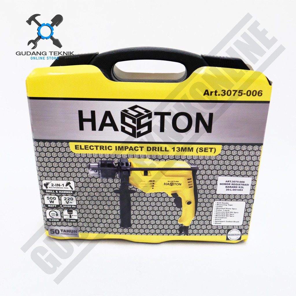 HASSTON PROHEX 3075-006 Mesin Bor 13 mm - Bor Besi Beton Kayu Tembok