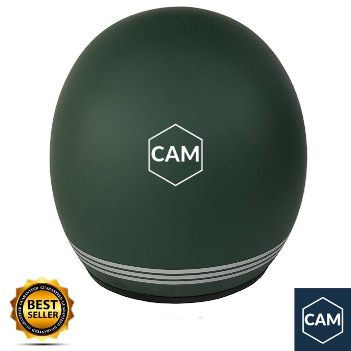 Helm Bogo List Hijau Army Doff + Kaca Datar Flat Bukan Cargloss Jpn Termurah