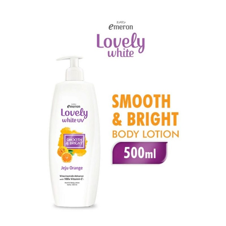 LOTION LOVELY WHITE UV SMOOTH &amp; BRIGHT JEJU ORANGE 500 ML