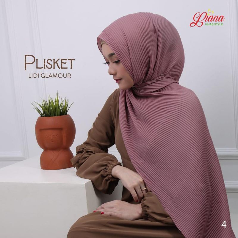 Jilbab Pashmina Plisket  Lidi Glamour Ori Liana Hijab