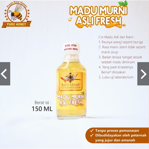 

Jual Madu Murni 100% Asli 150 ml Madu Mentah Fresh Raw Honey