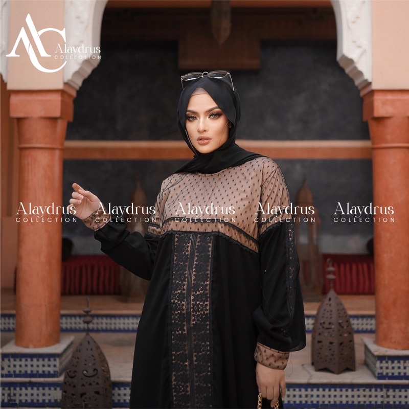 Abaya Arab Hitam Ashanty Bahan Jet Black Saudi Kwalitas Boutique