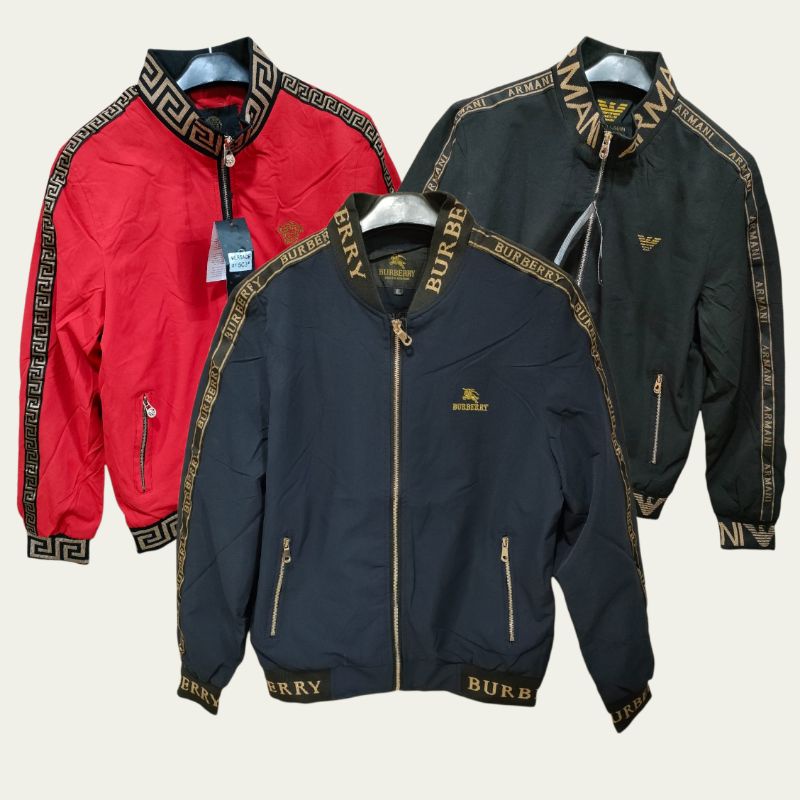 JAKET BOMBER BURBERRY PRIA IMPORT ,  JAKET HITAM , JAKET BOMBER , PAKAIAN PRIA , BOMBER HITAM , ATAS