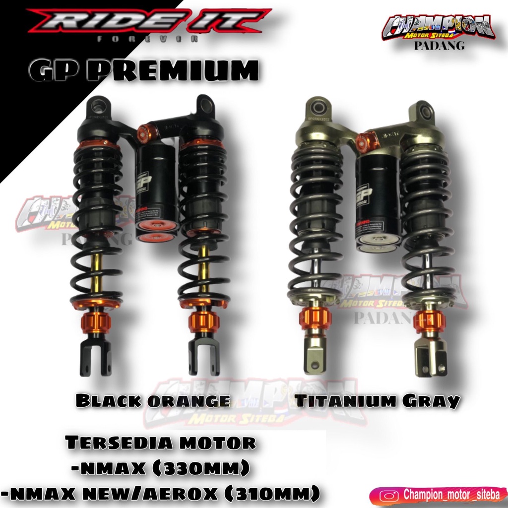 SKOP SHOCKBREAKER MATIC NMAX RIDE IT GP PREMIUM 299 DOUBLE CLICK BLACK ORANGE 310MM 330MM NMAX NEW N
