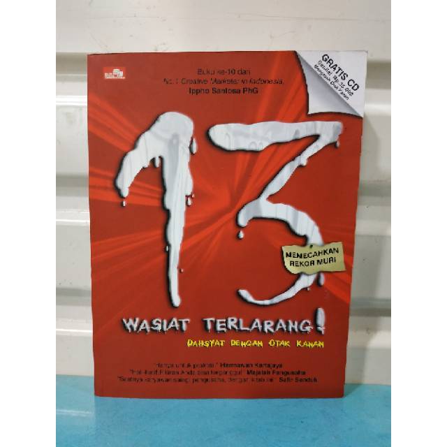 

Buku 13 wasiat terlarang dahsyat dengan otak kanan memecahkan rekor muri
