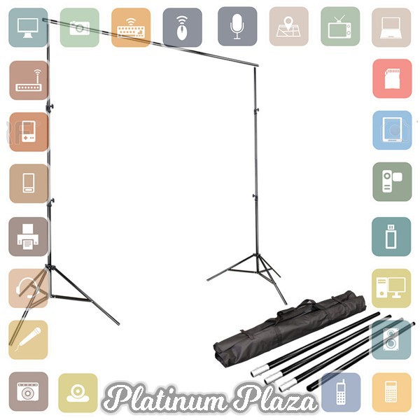 TaffSTUDIO Bracket Stand 3M untuk Backdrop Foto Studio - BS-300 - Black`BG8GSN-