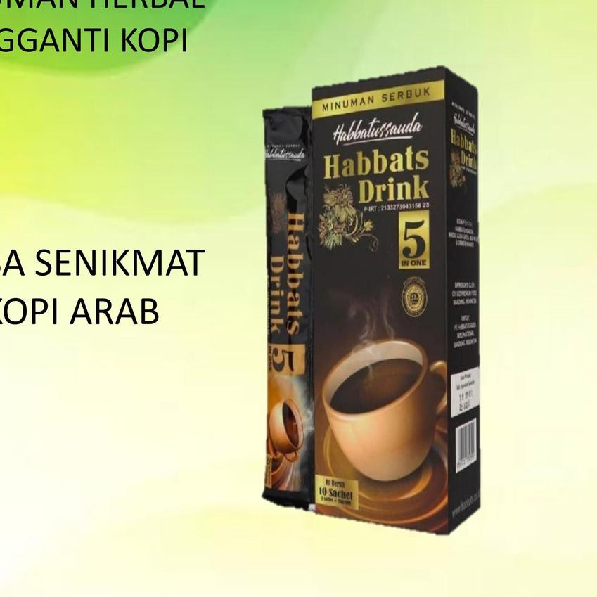 

T6T✣ Minuman Kopi Herbal Habbatussauda Habbats Drink 5 in 1 Tanpa Non Kafein Senikmat Kopi Arab Tren