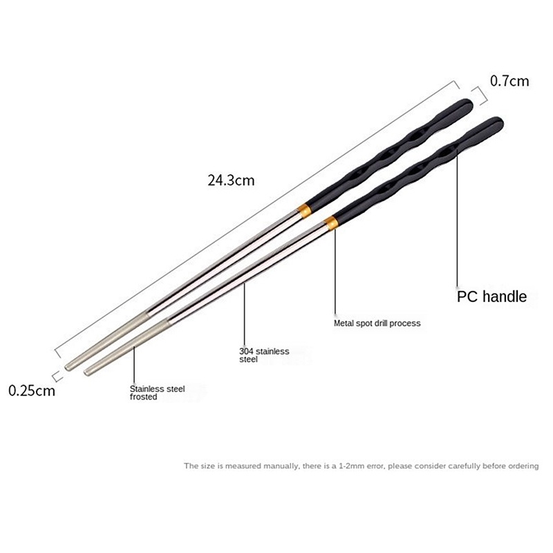 1 Pasang Sumpit Non Slip Bahan Stainless Steel
