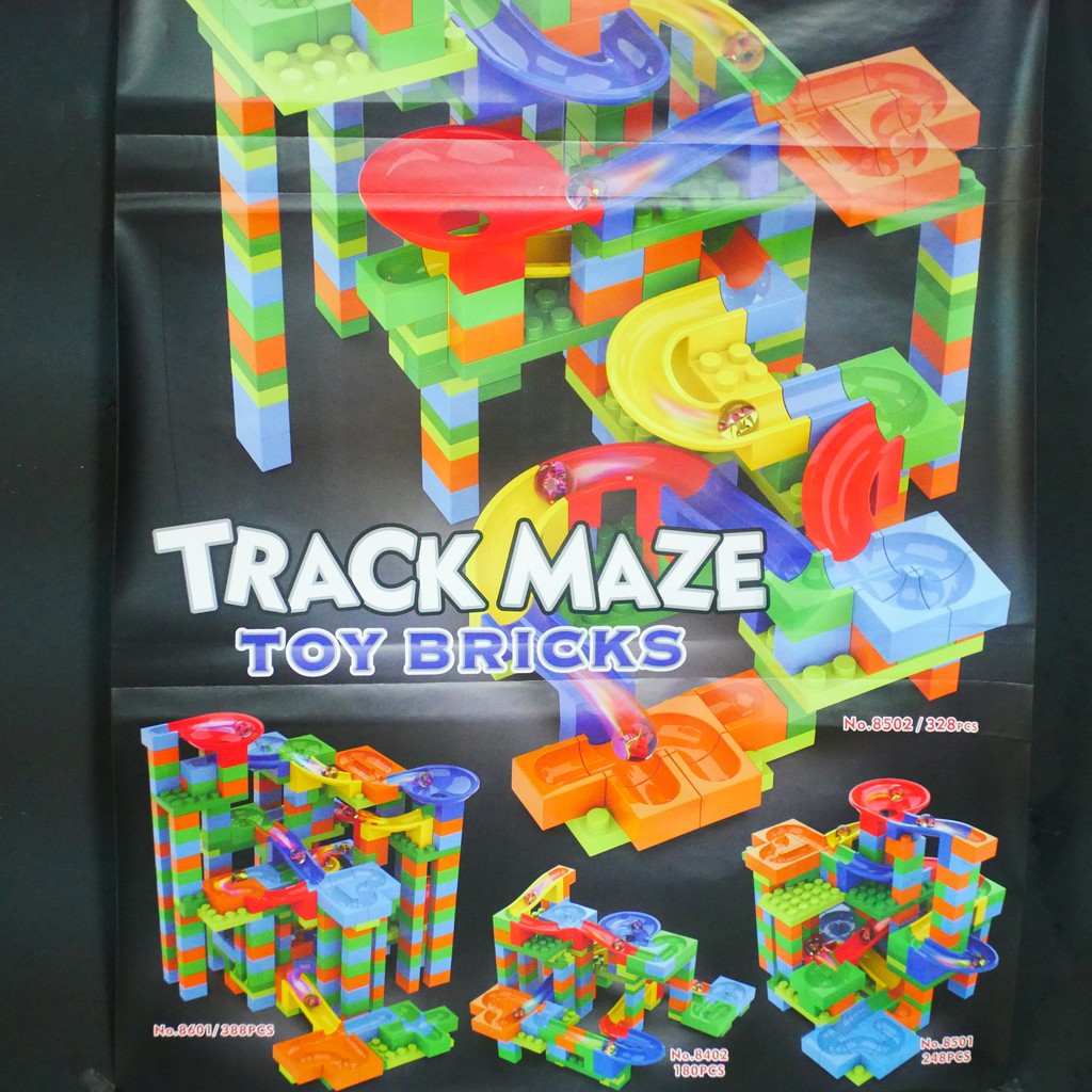 Marble Run Track Maze Toy Bricks Puzzle Balap Kelereng  