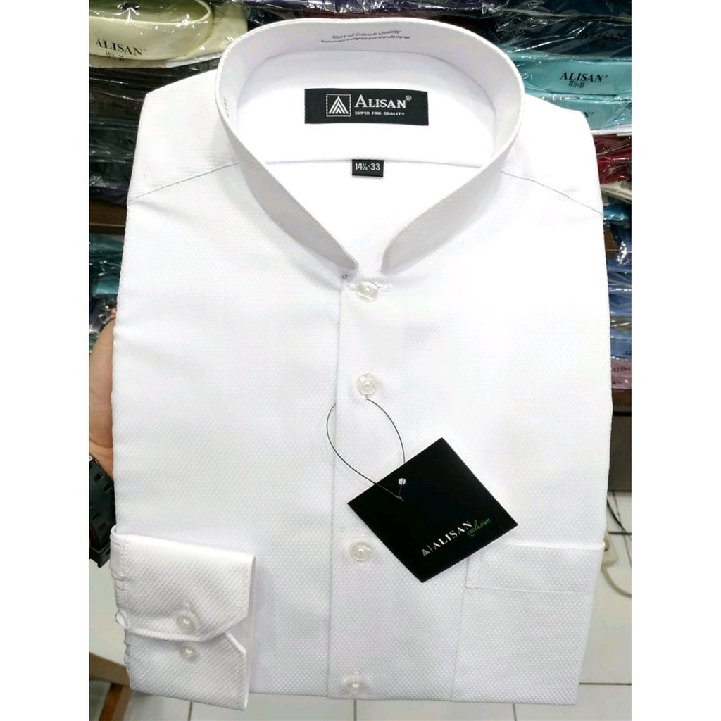 kemeja Koko doby alisan serat putih panjang