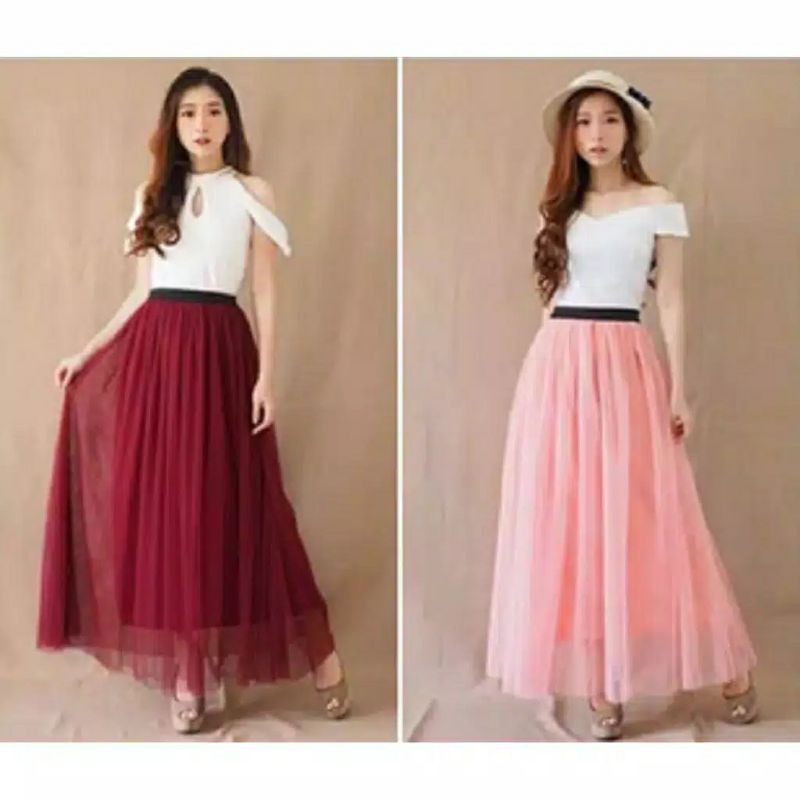 Rok tutu maxi skirt/rok tutu lilac