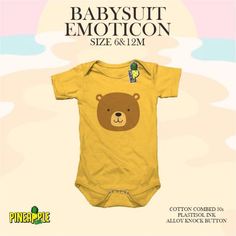 Pineapple Jumper Emoticon Jumper Pakaian Anak Jumper Pendek Bayi Motif Usia 6 sd 24 Bulan