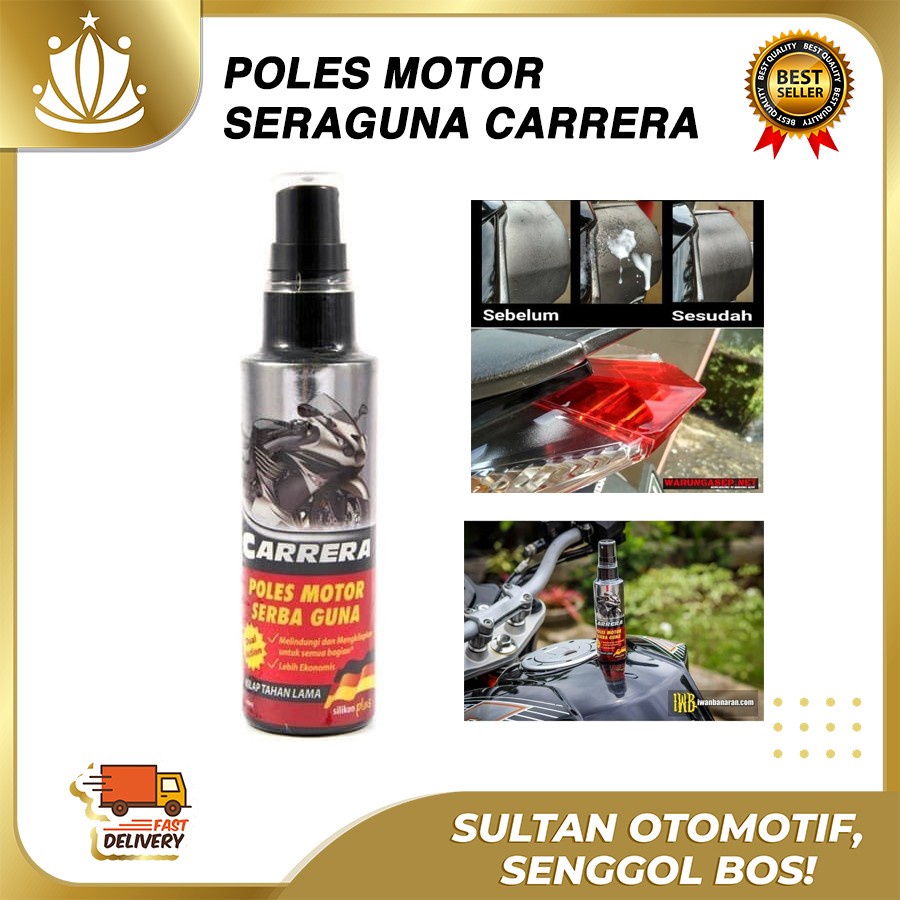 Carrera Poles Motor Serba Guna / Pengkilap Body Motor SPRAY 100ml