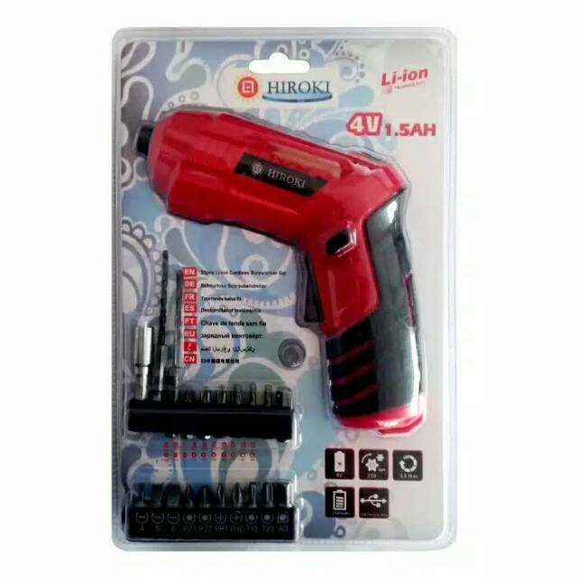 Bor Batre HIROKI BC-4V cordless drill screwdriver 4V mini mesin bor batre/ obeng batre