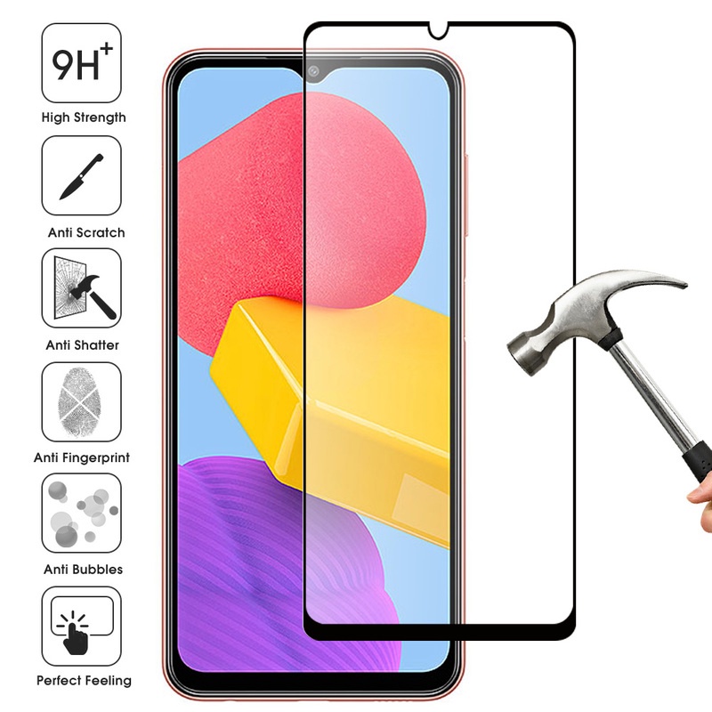 Pelindung Layar Tempered Glass HD Warna Hitam Untuk Samsung Galaxy M13