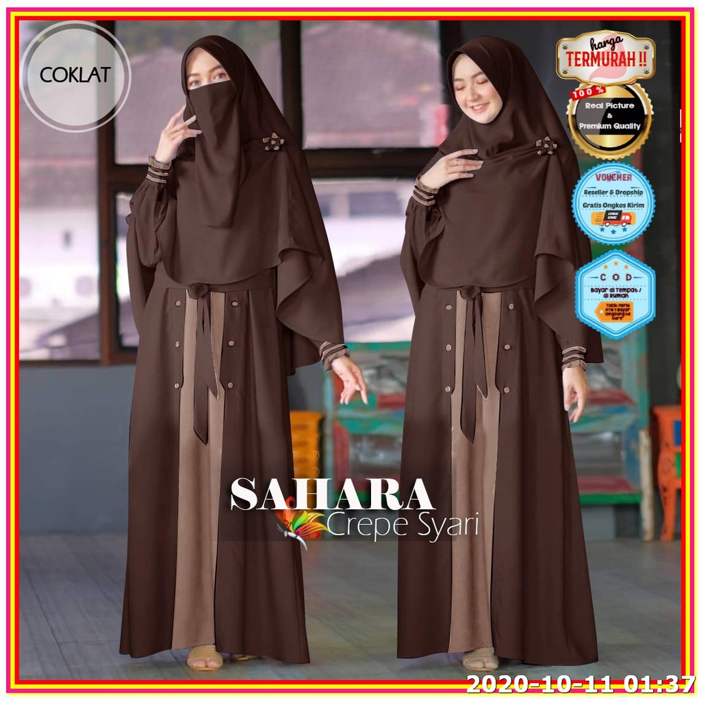 GerobakBaju SYARI SAHARA set syari gamis jumbo pesta mewah sale diskon