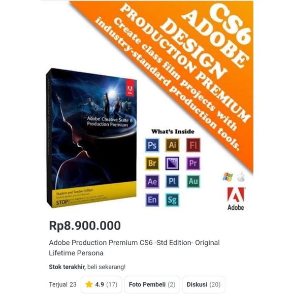Adobe Production Premium CS6 -Std Edition- Original Lifetime Persona
