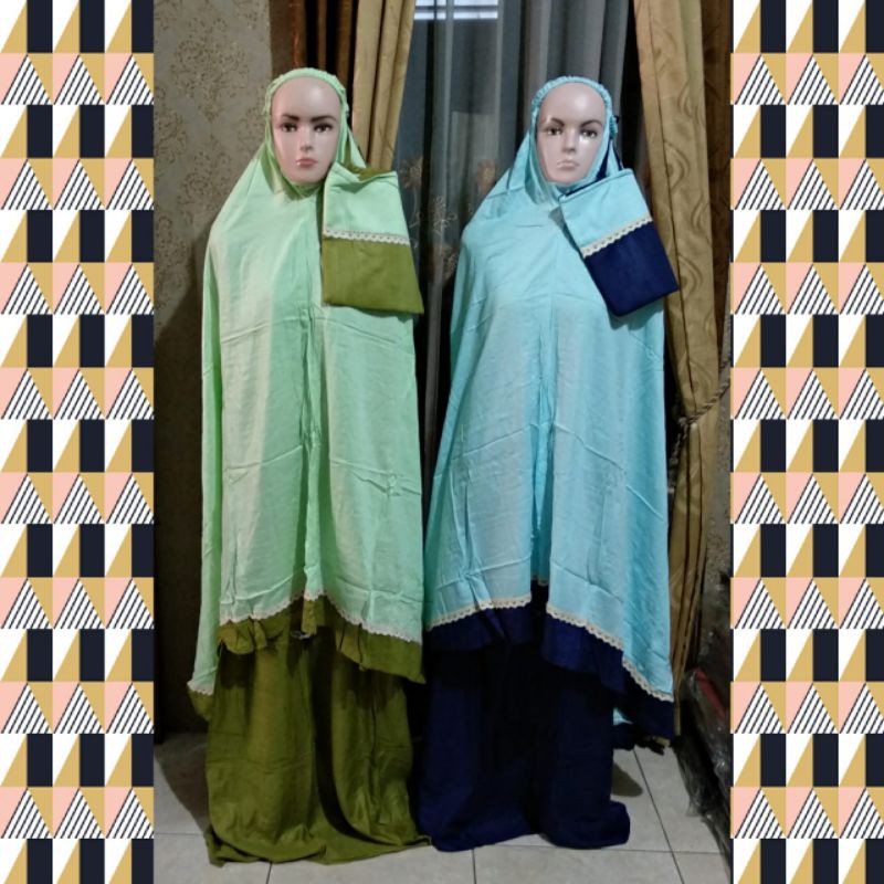mukena husna santung polos jumbo