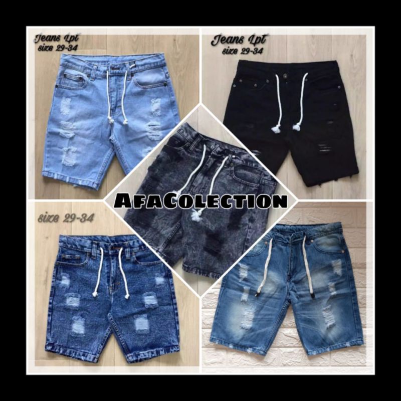 Celana Jeans Pendek Robek / Celana Distro Ripped jeans shortpants