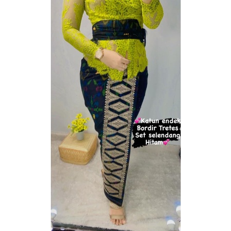 Kamen katun endek bordir tumpal // Kamen katun endek bordir