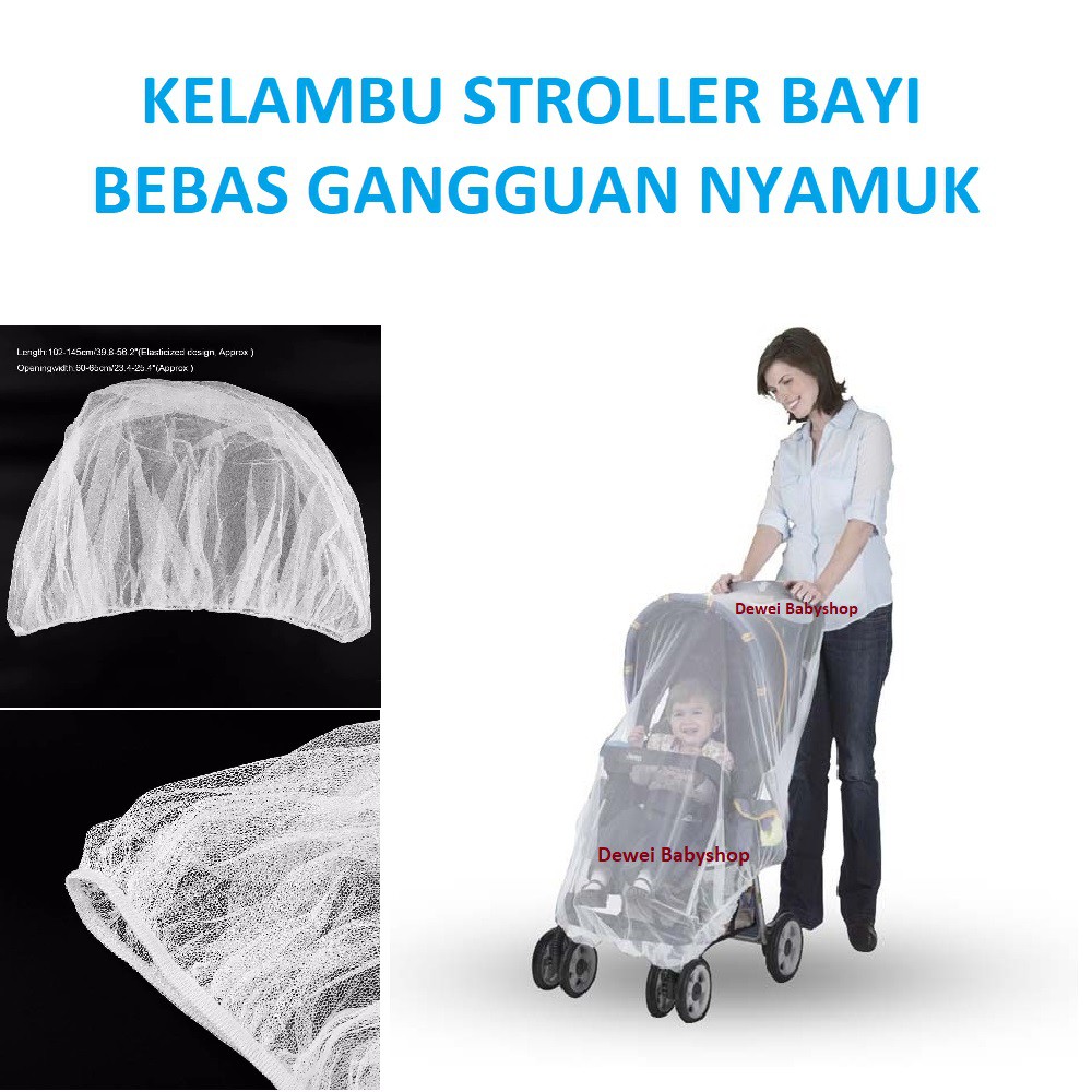 Kelambu Nyamuk Penutup Kereta Anak Bayi (Mosquito Net Baby Stroller)