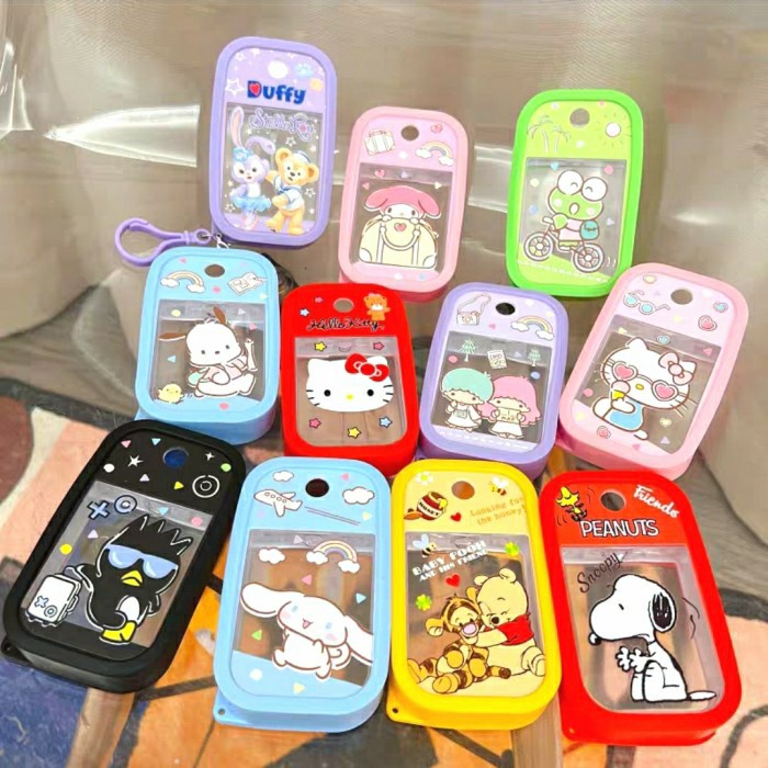 AGS (FreeOngkir) Gantungan Tas Tempat Hand Sanitizer Spray Sanrio Snoopy Disney (Tanpa Isi) Hello