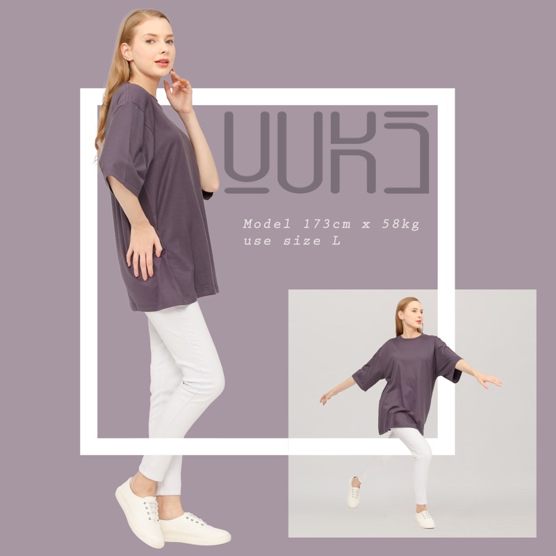 KAOS POLOS OVERSIZE PRIA & WANITA COTTON COMBED 24s BAJU BIG SIZE KOREAN STYLE TSHIRT OVERSIZED-Grey Chrocoal