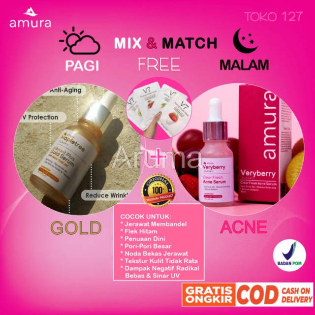 AMURA Serum Amura Expert Serum Kecantikan Skincare Skin care Wajah Jerawat Acne Gold BPOM Asli 100%