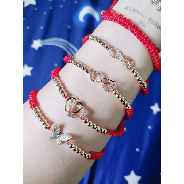 Gelang Tali Merah Replika Emas Asli Ringan dan Super Awet ALLSIZE