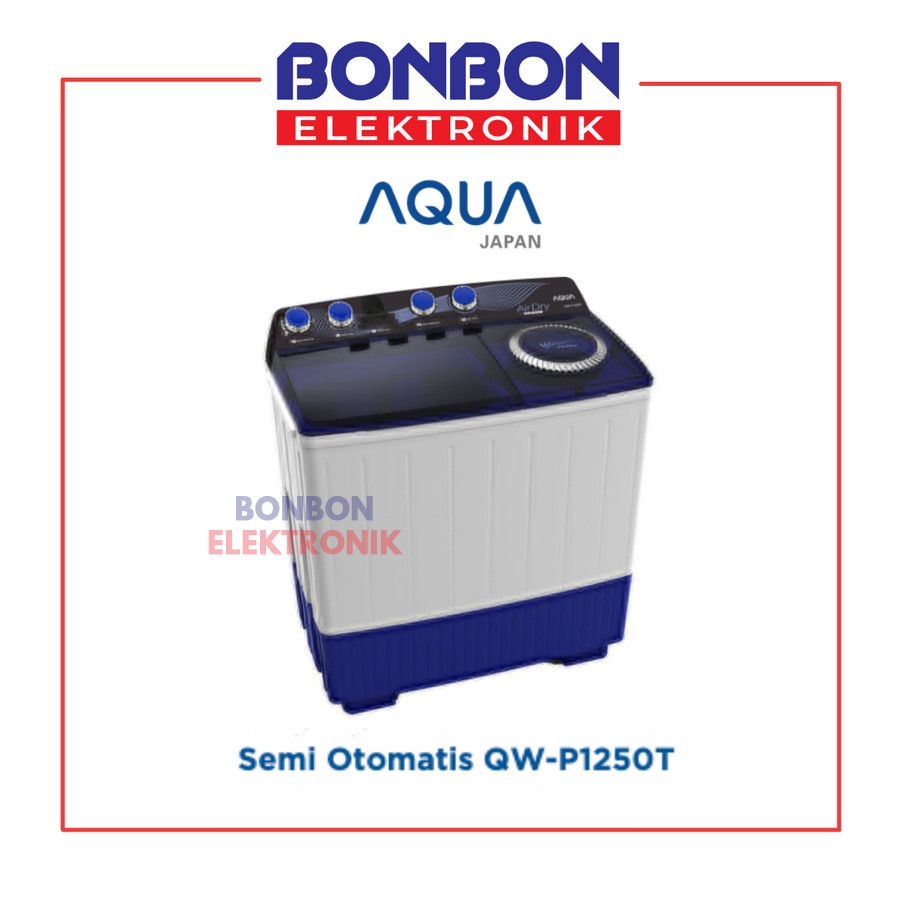 AQUA Mesin Cuci 2 Tabung 12KG QW-P1250T / QWP 1250T