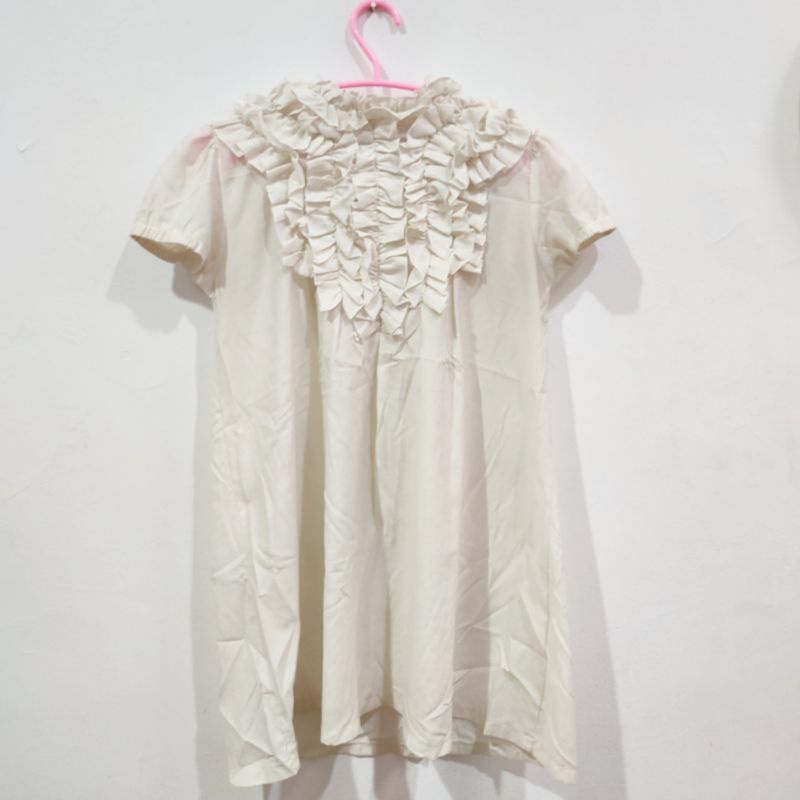 blouse vintage preloved putih gading