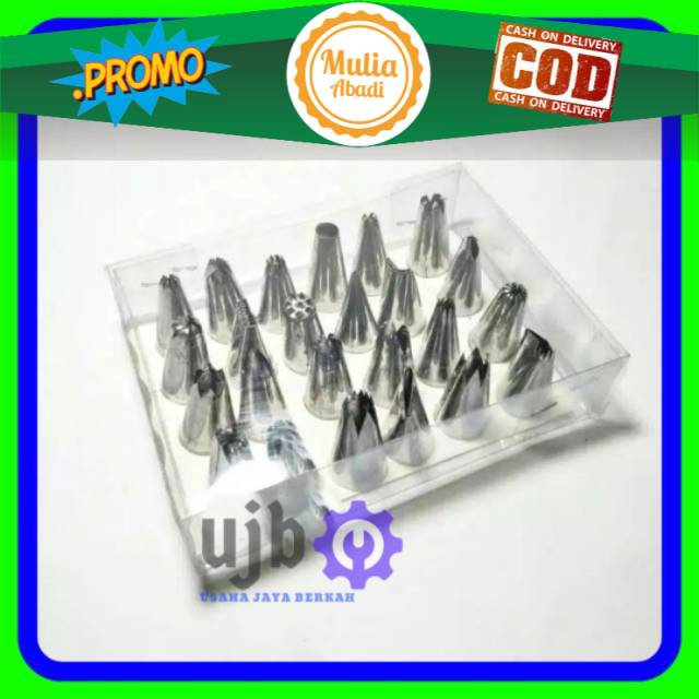 Spuit semprit mawar kue cetakan kue 1 set stainless