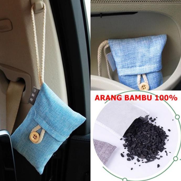 Yang Dicari] Premium Packing Kantong Arang Bambu Karbonaktif Penghilang Bau Ruangan - Cream