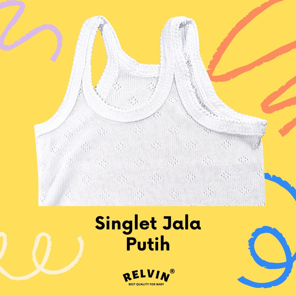 Singlet/Kaos Dalam Bayi Velvet/Relvin/Boboko Polos PUTIH