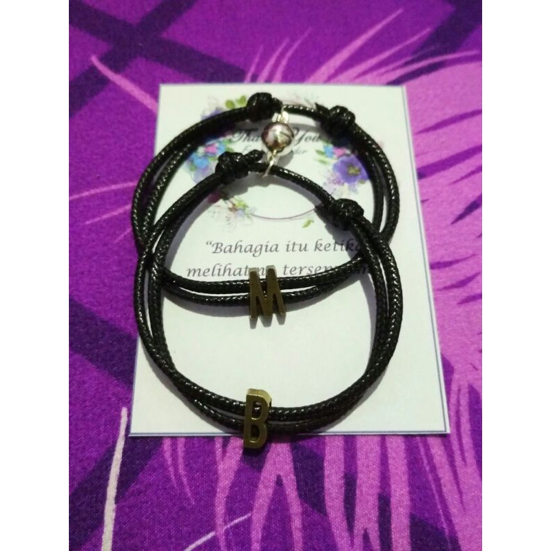 ZaphiraStore | 2pcs GELANG COUPLE BRONZE | GELANG INISIAL BRONZE