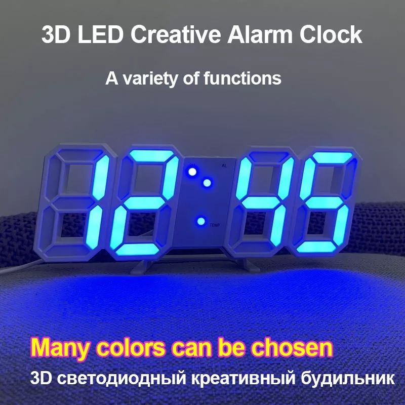 JAM DINDING DIGITAL LED/JAM MEJA ALARM SUHU/JAM 3D LED BESAR MODERN LAMPU HIAS